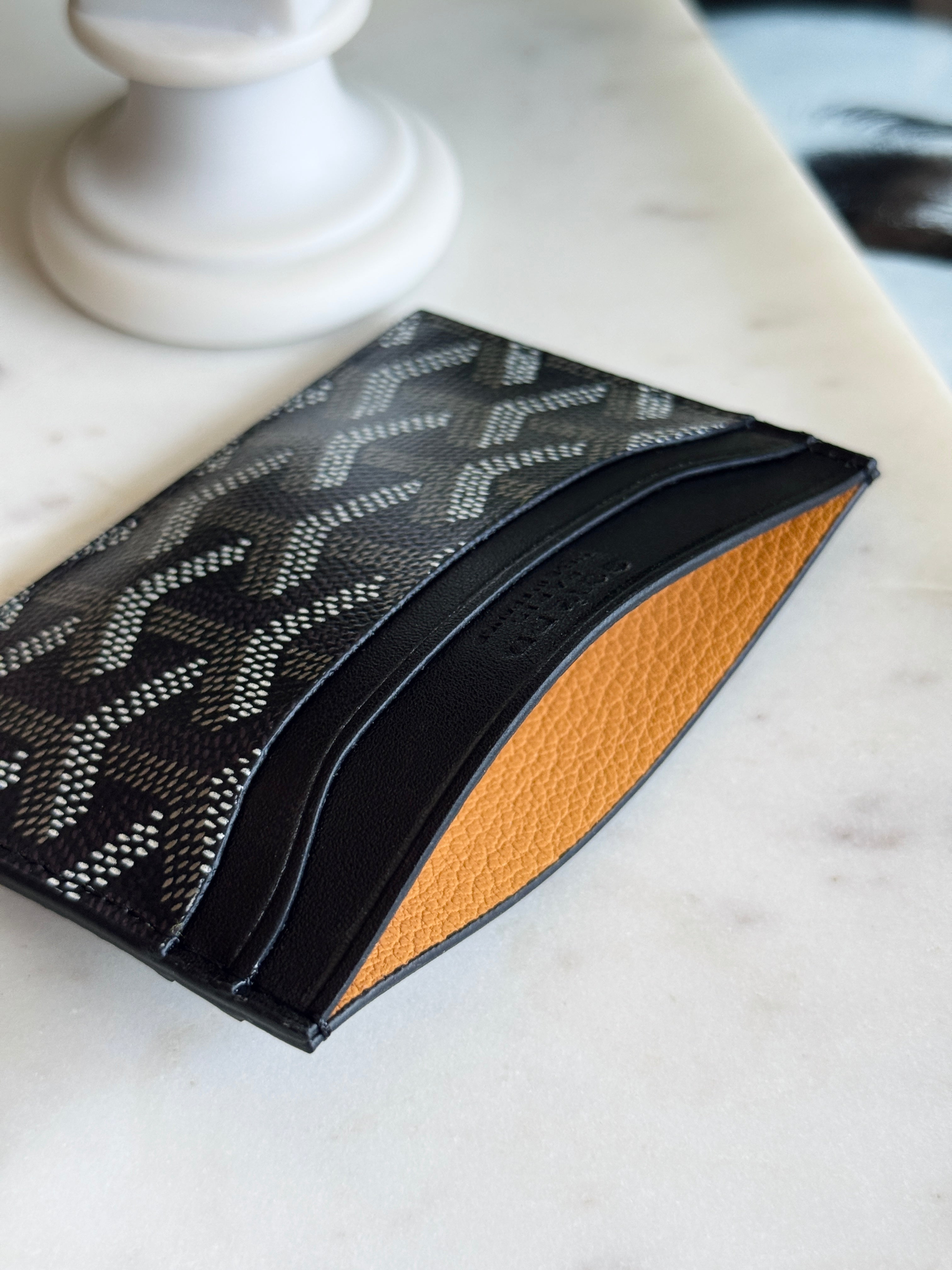 Goyard Style Black Saint Sulpice Card Holder