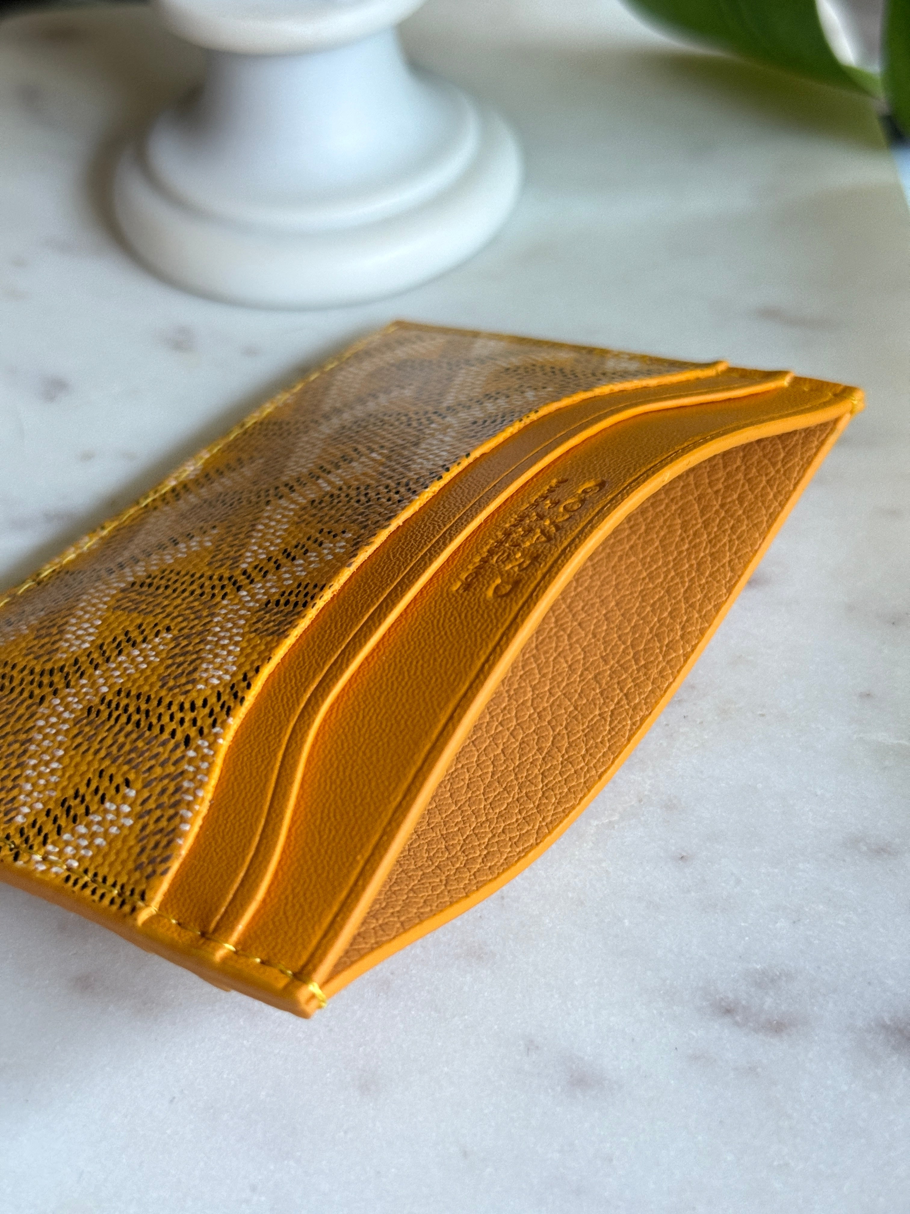 Goyard Style Yellow Saint Sulpice Card Holder