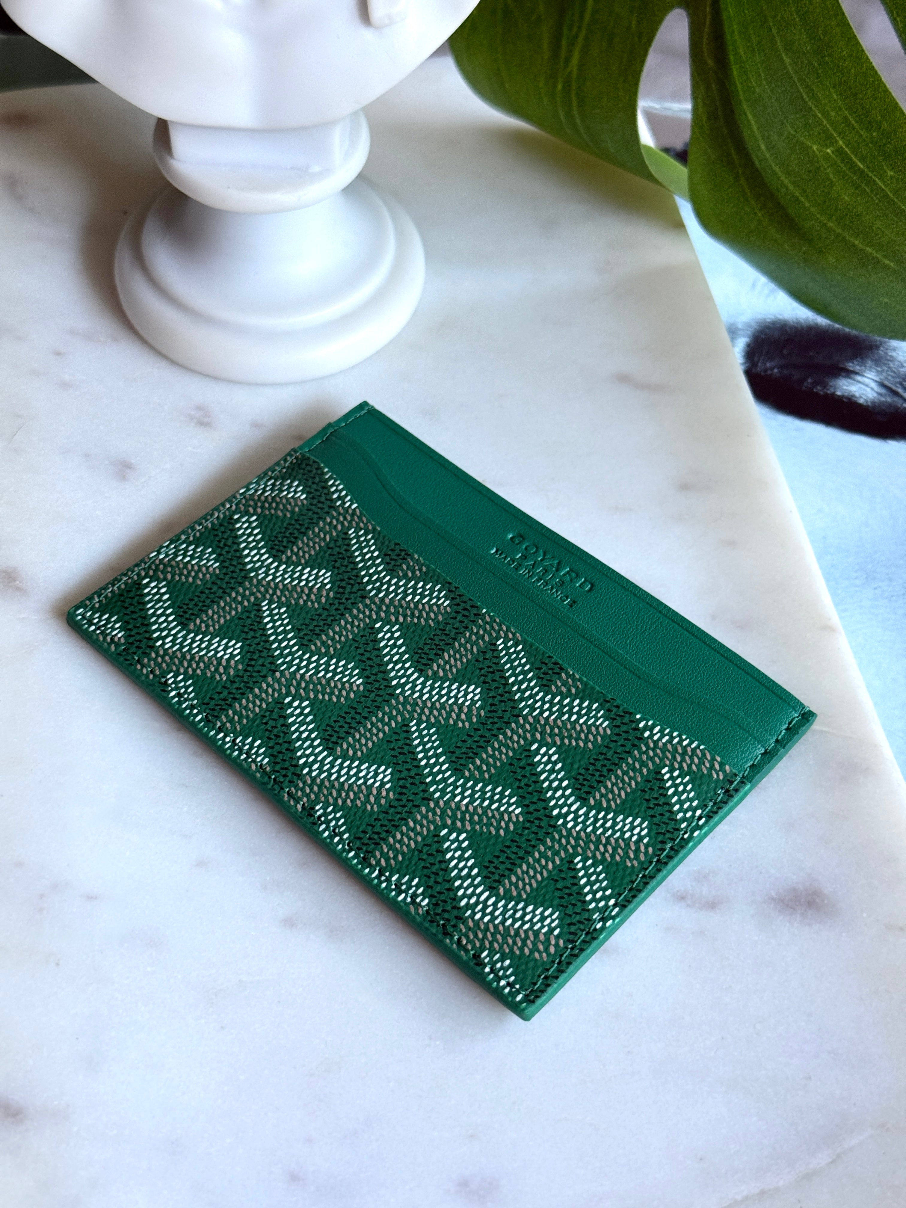 Goyard Style Green Saint Sulpice Card Holder