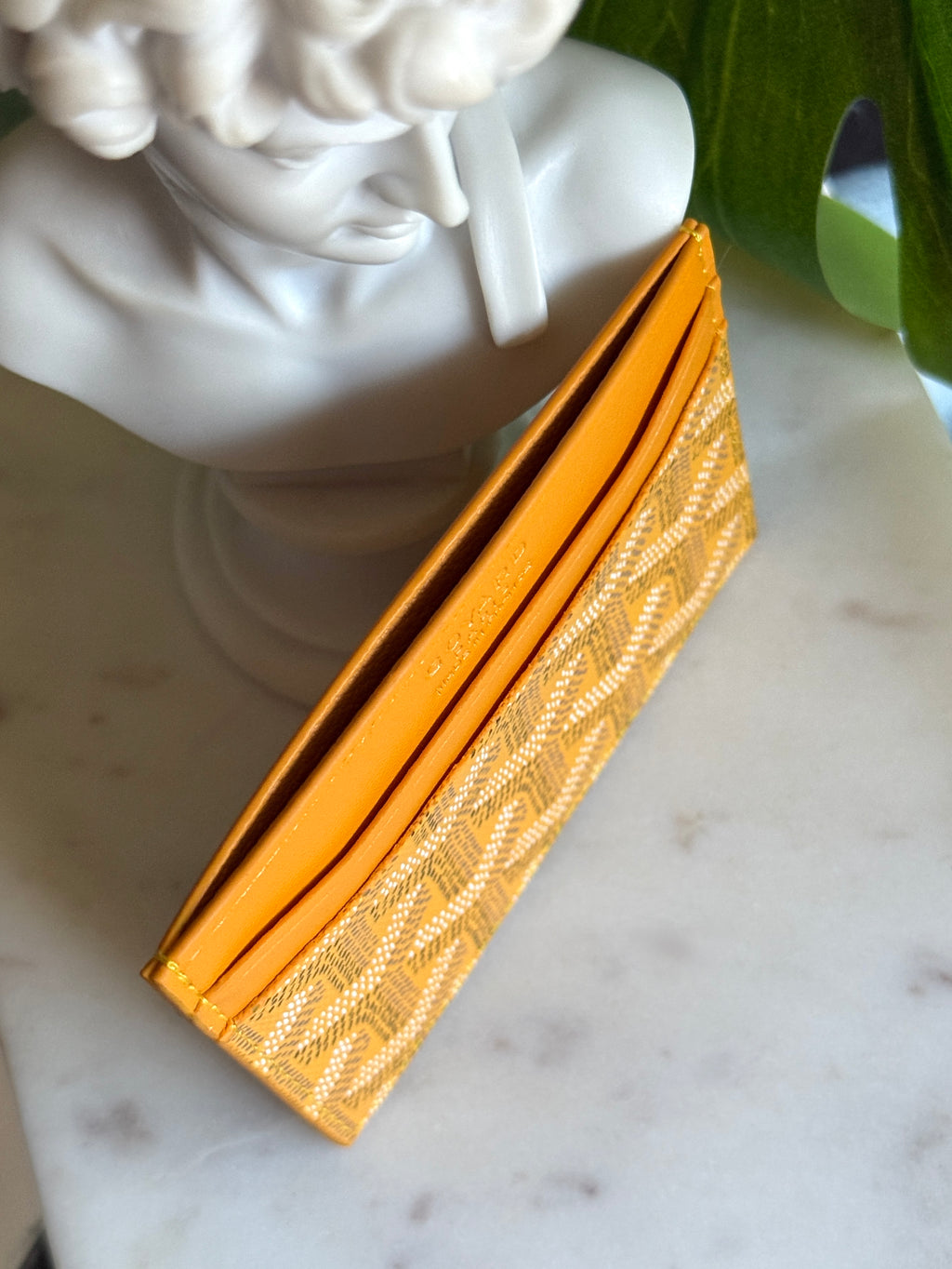 Goyard Style Yellow Saint Sulpice Card Holder