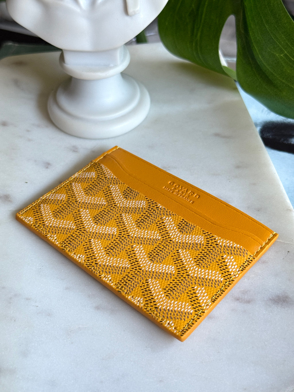 Goyard Style Yellow Saint Sulpice Card Holder