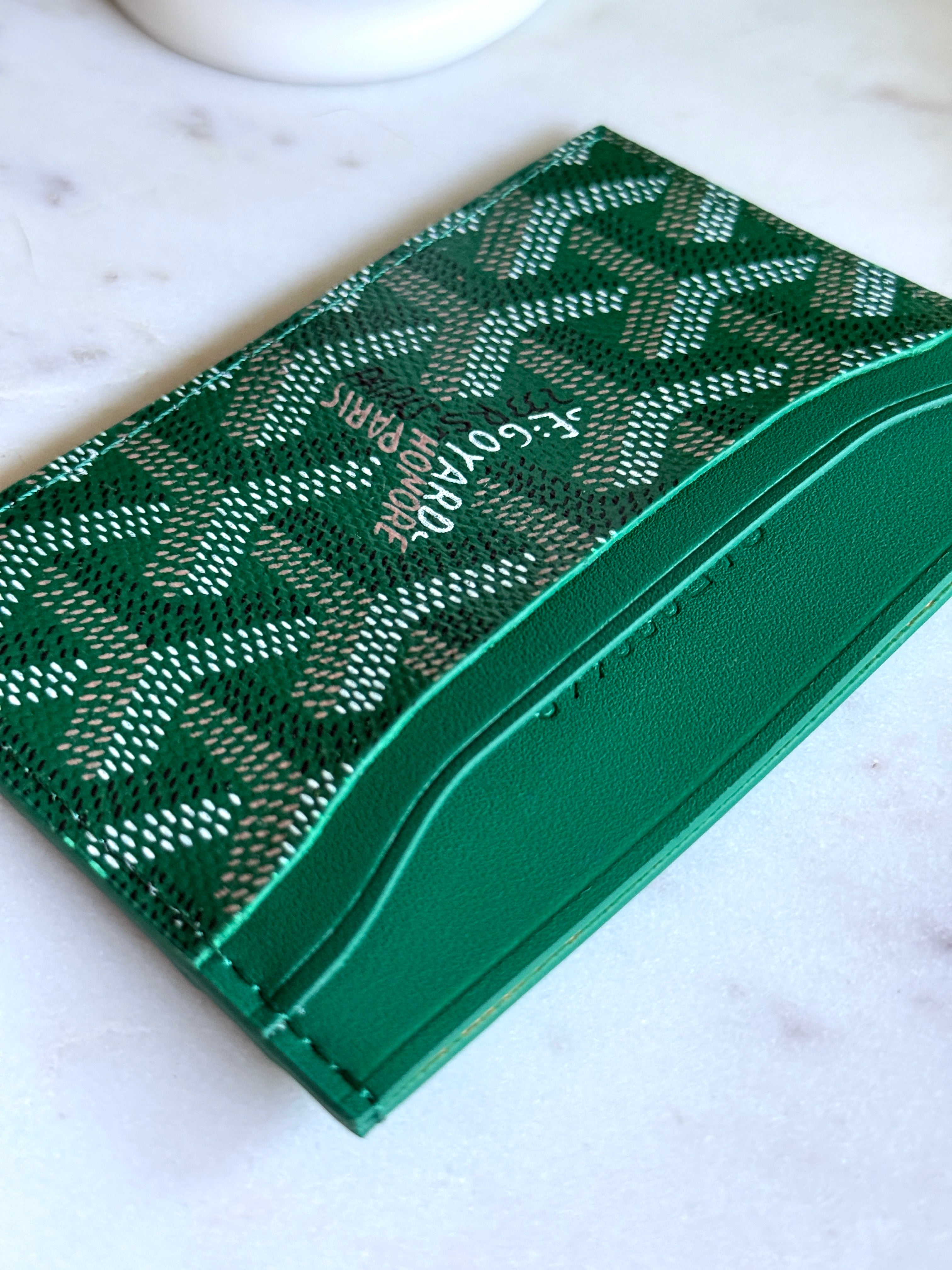 Goyard Style Green Saint Sulpice Card Holder