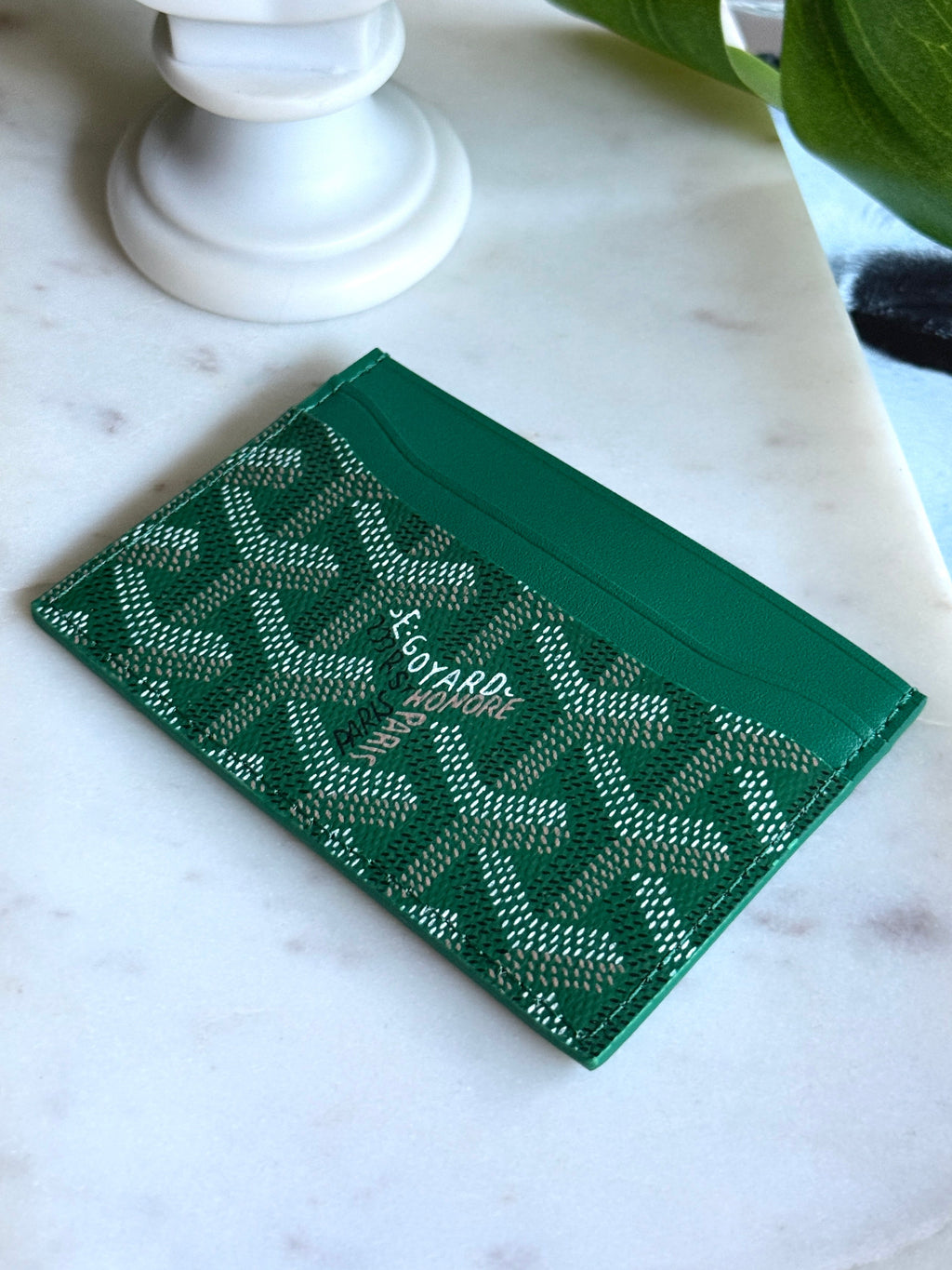 Goyard Style Green Saint Sulpice Card Holder