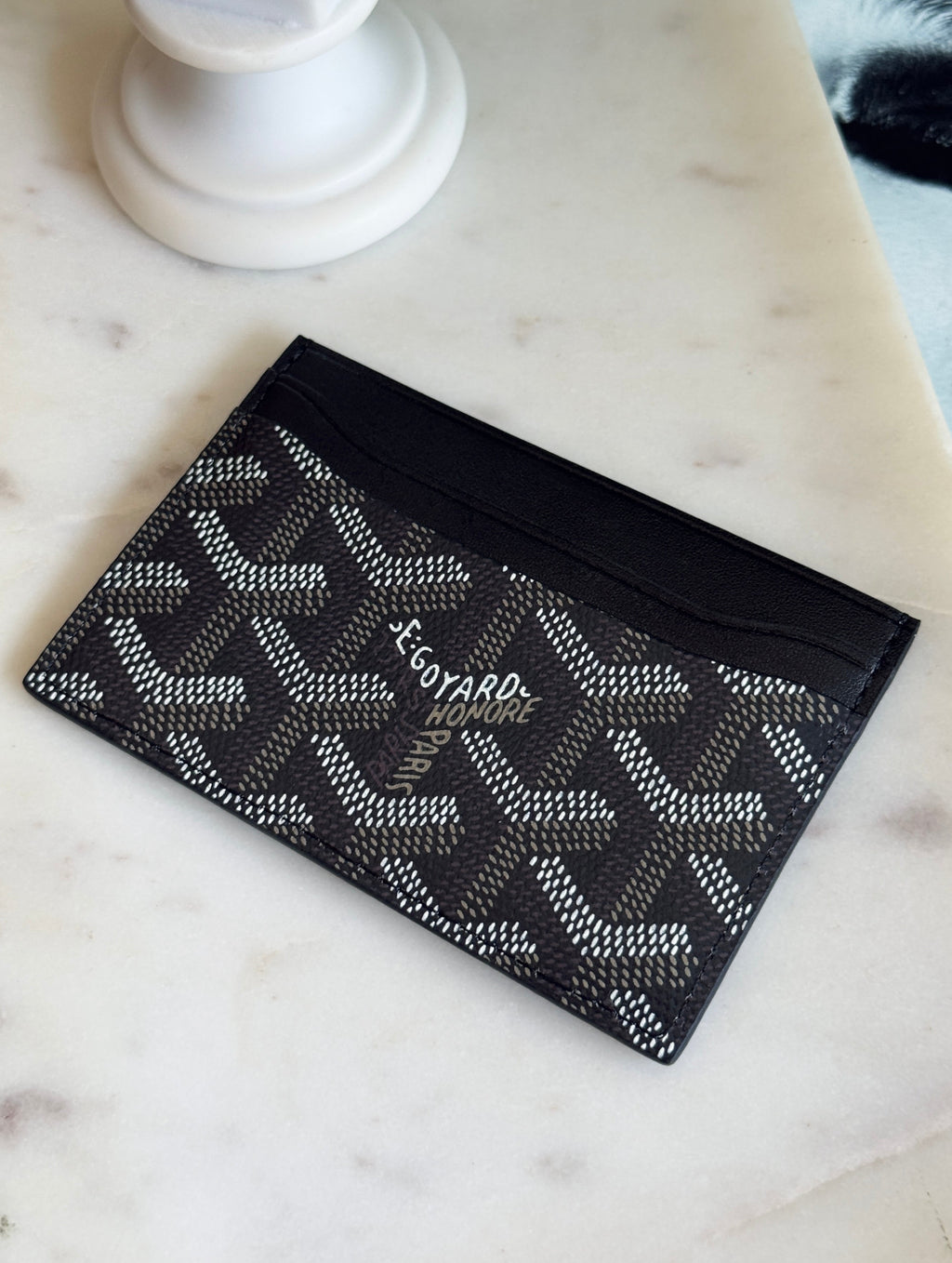 Goyard Style Black Saint Sulpice Card Holder
