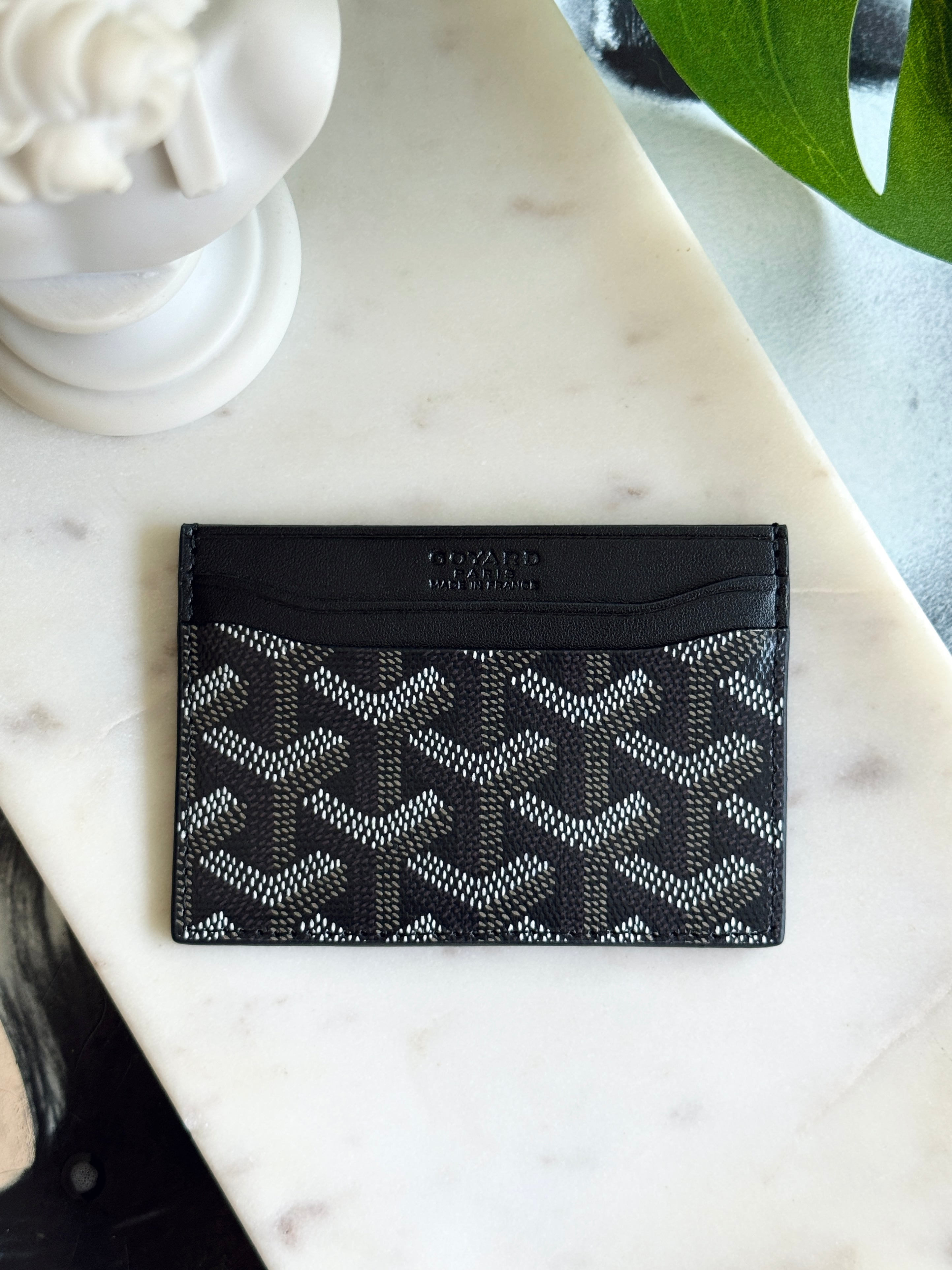 Goyard Style Black Saint Sulpice Card Holder