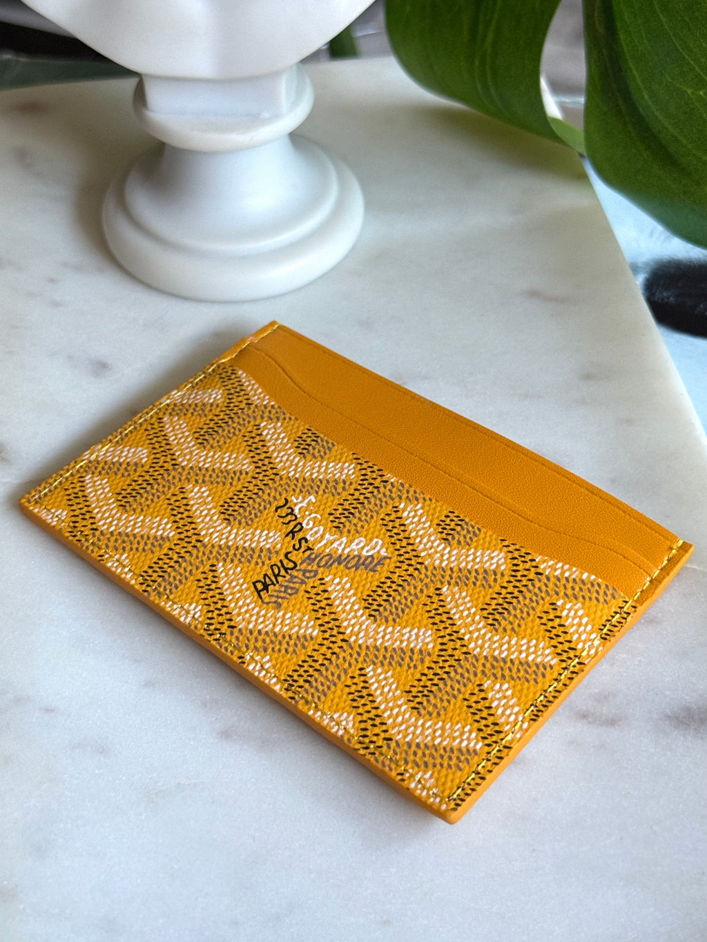 Goyard Style Yellow Saint Sulpice Card Holder