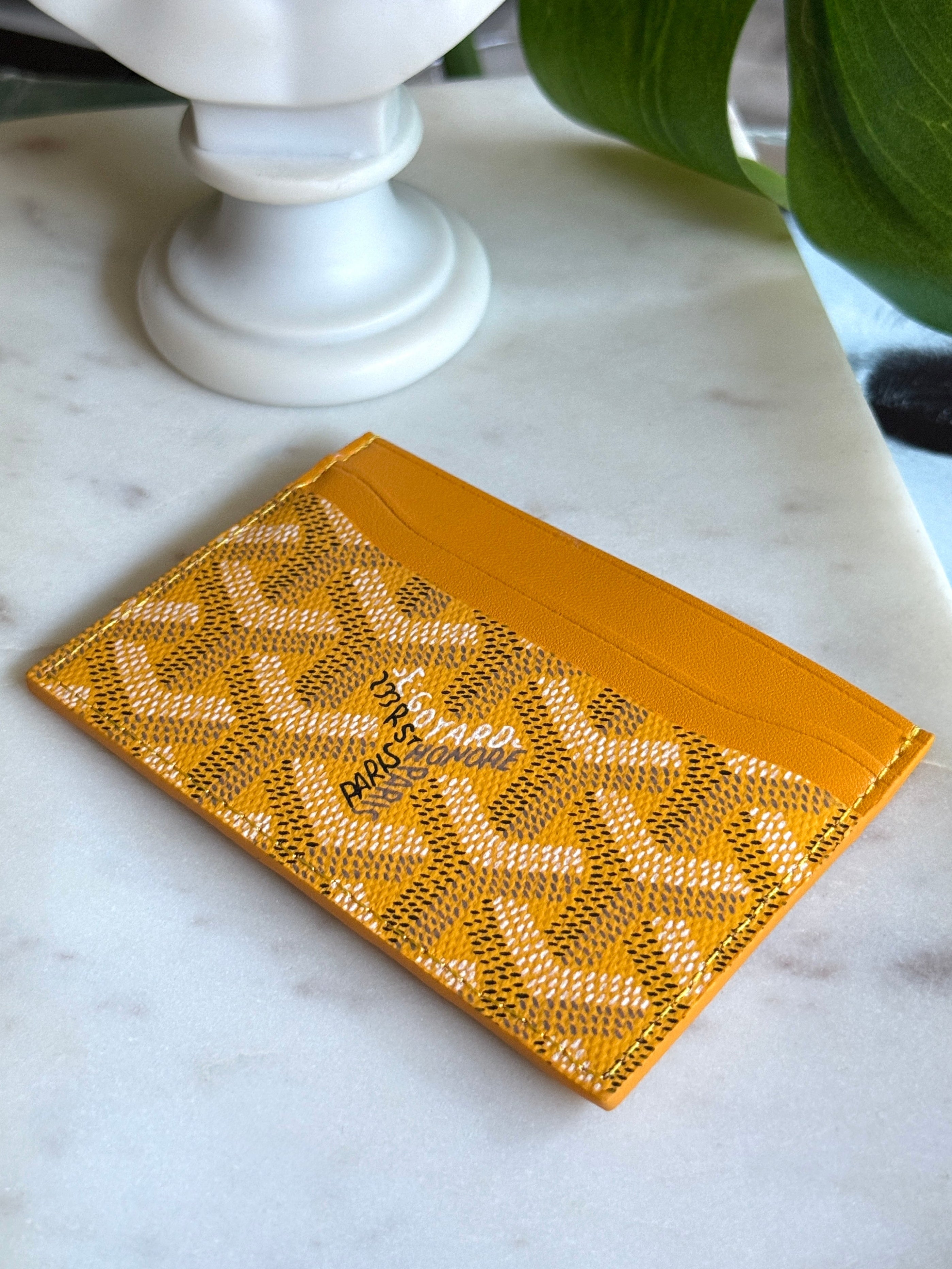 Goyard Style Yellow Saint Sulpice Card Holder