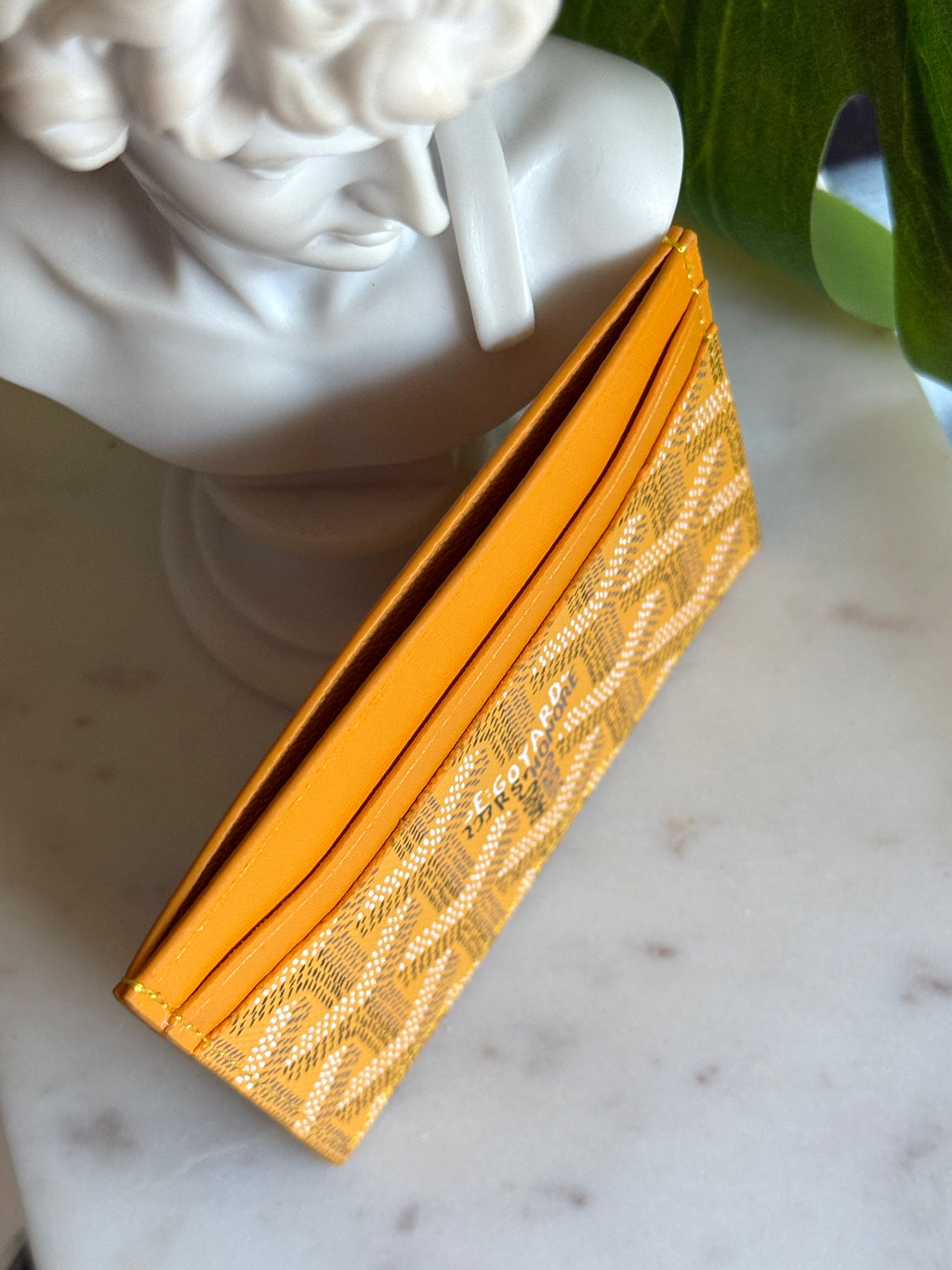 Goyard Style Yellow Saint Sulpice Card Holder