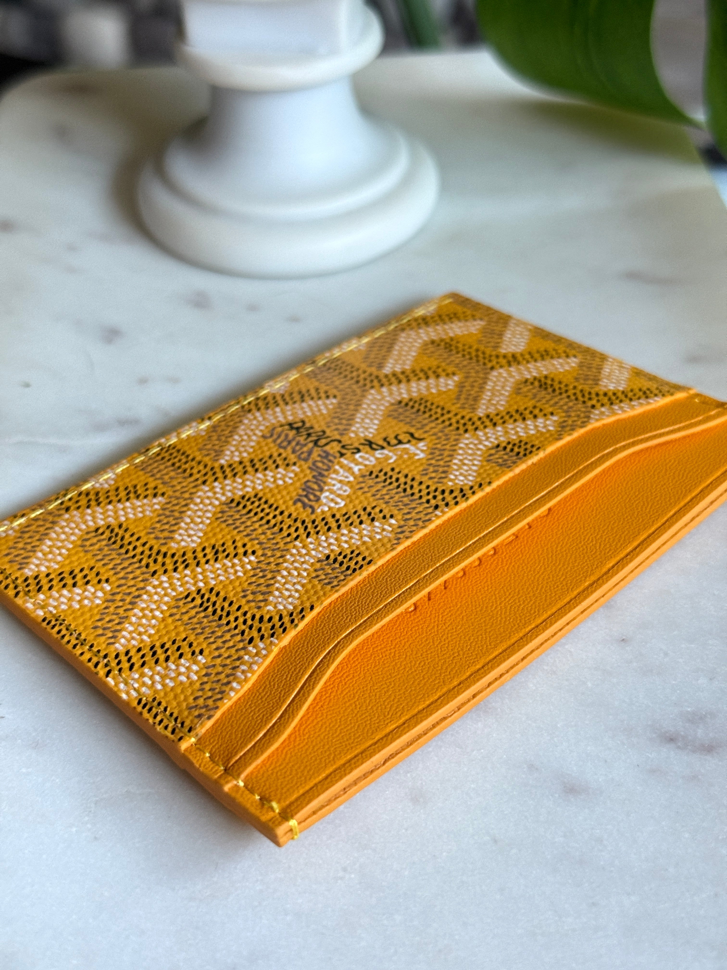 Goyard Style Yellow Saint Sulpice Card Holder
