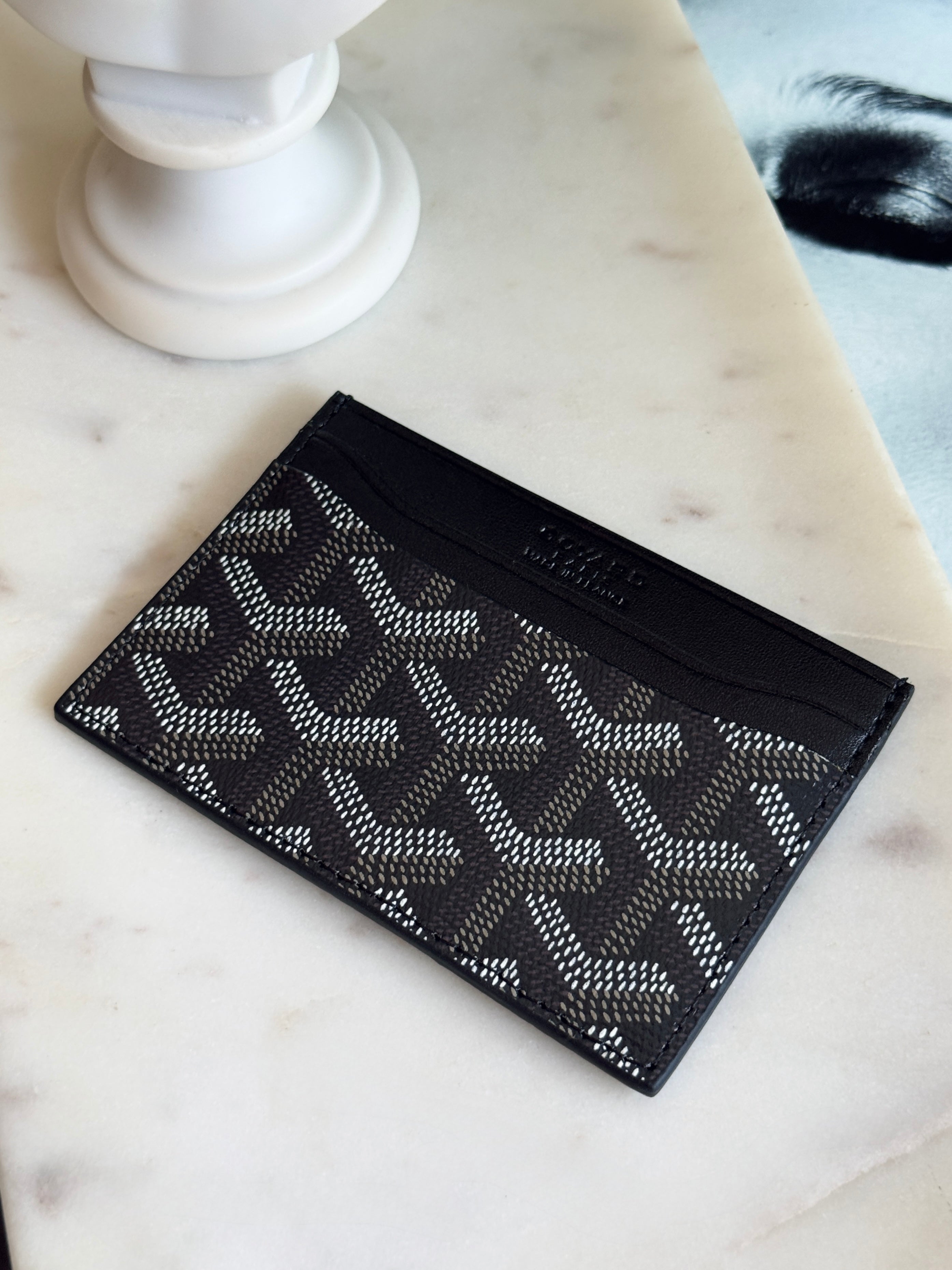 Goyard Style Black Saint Sulpice Card Holder