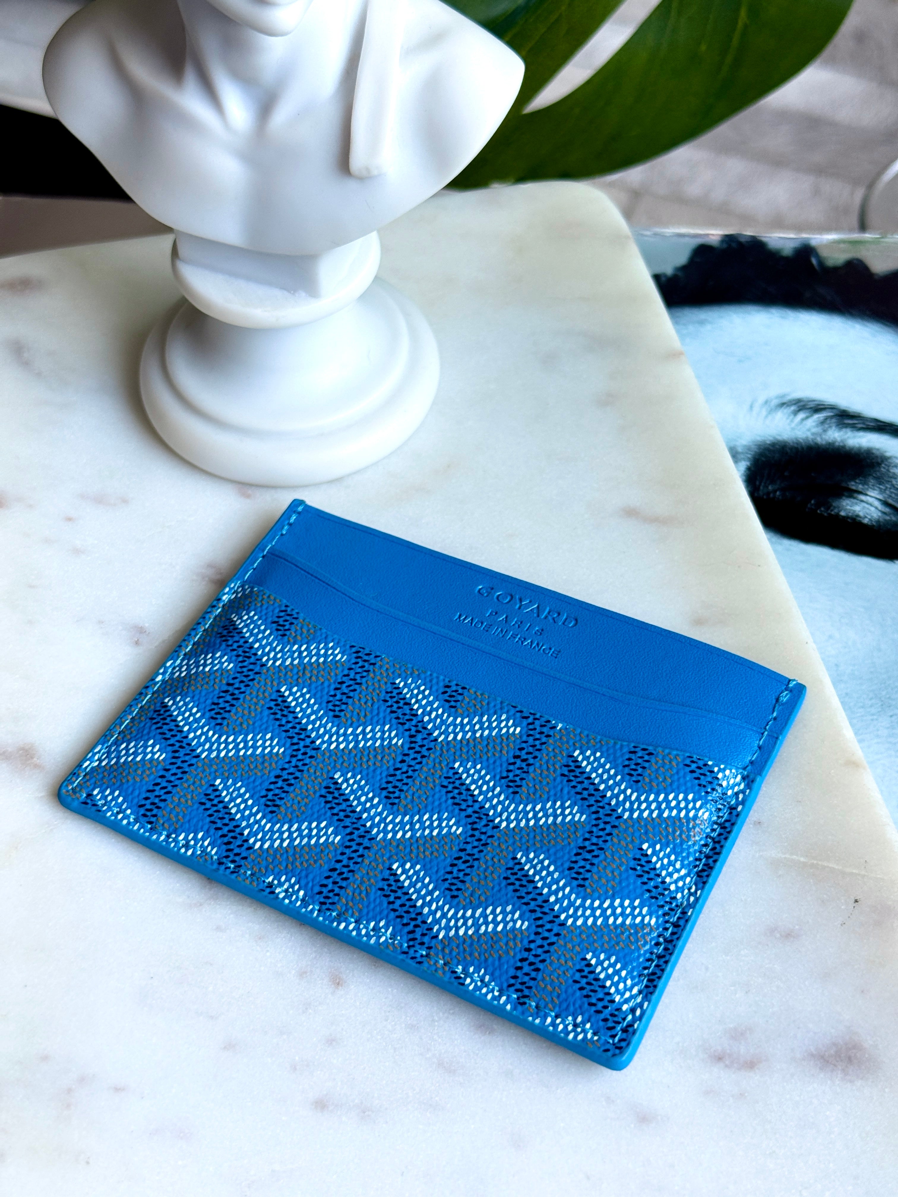Goyard Style Blue Saint Sulpice Card Holder