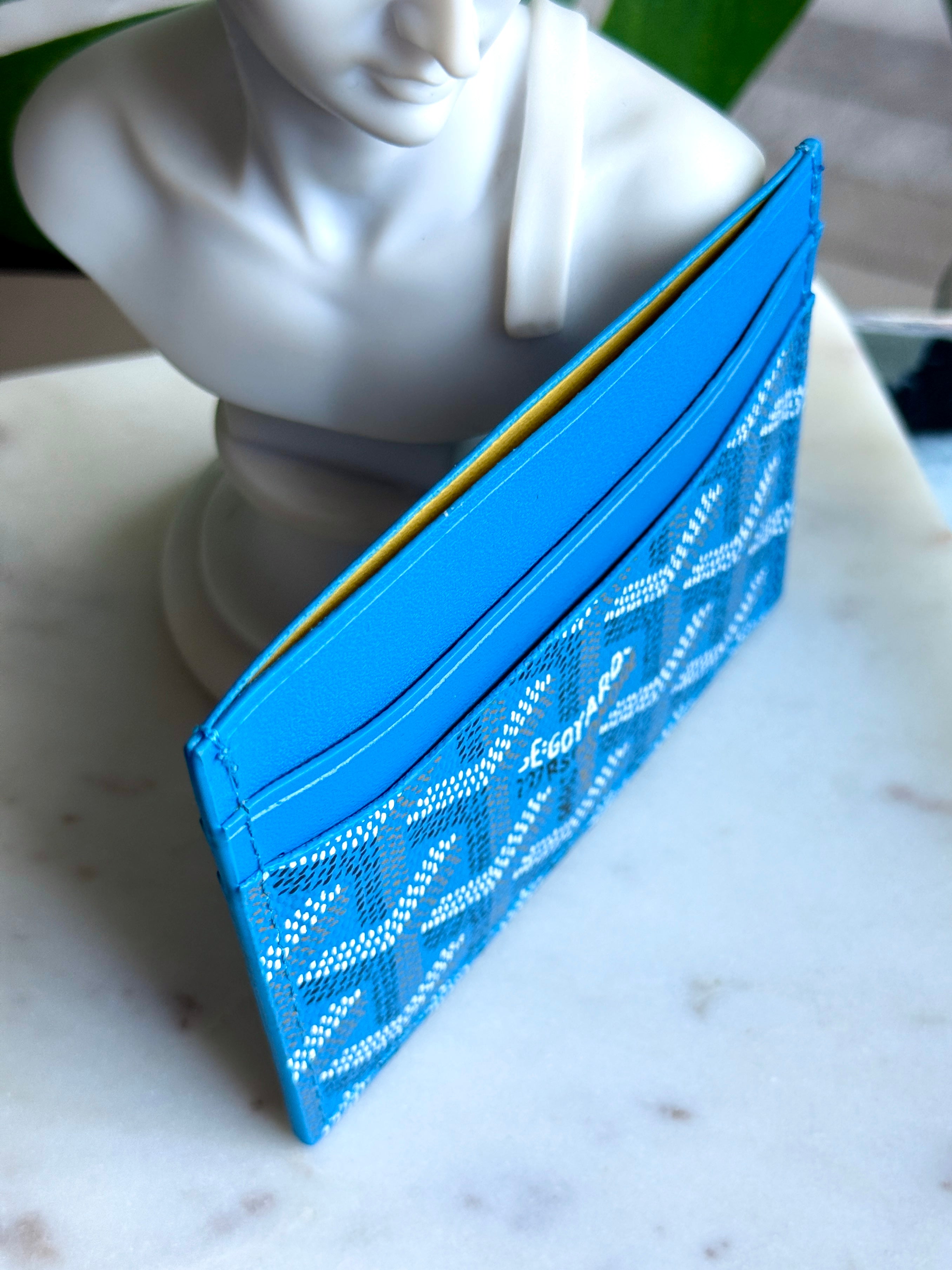 Goyard Style Blue Saint Sulpice Card Holder