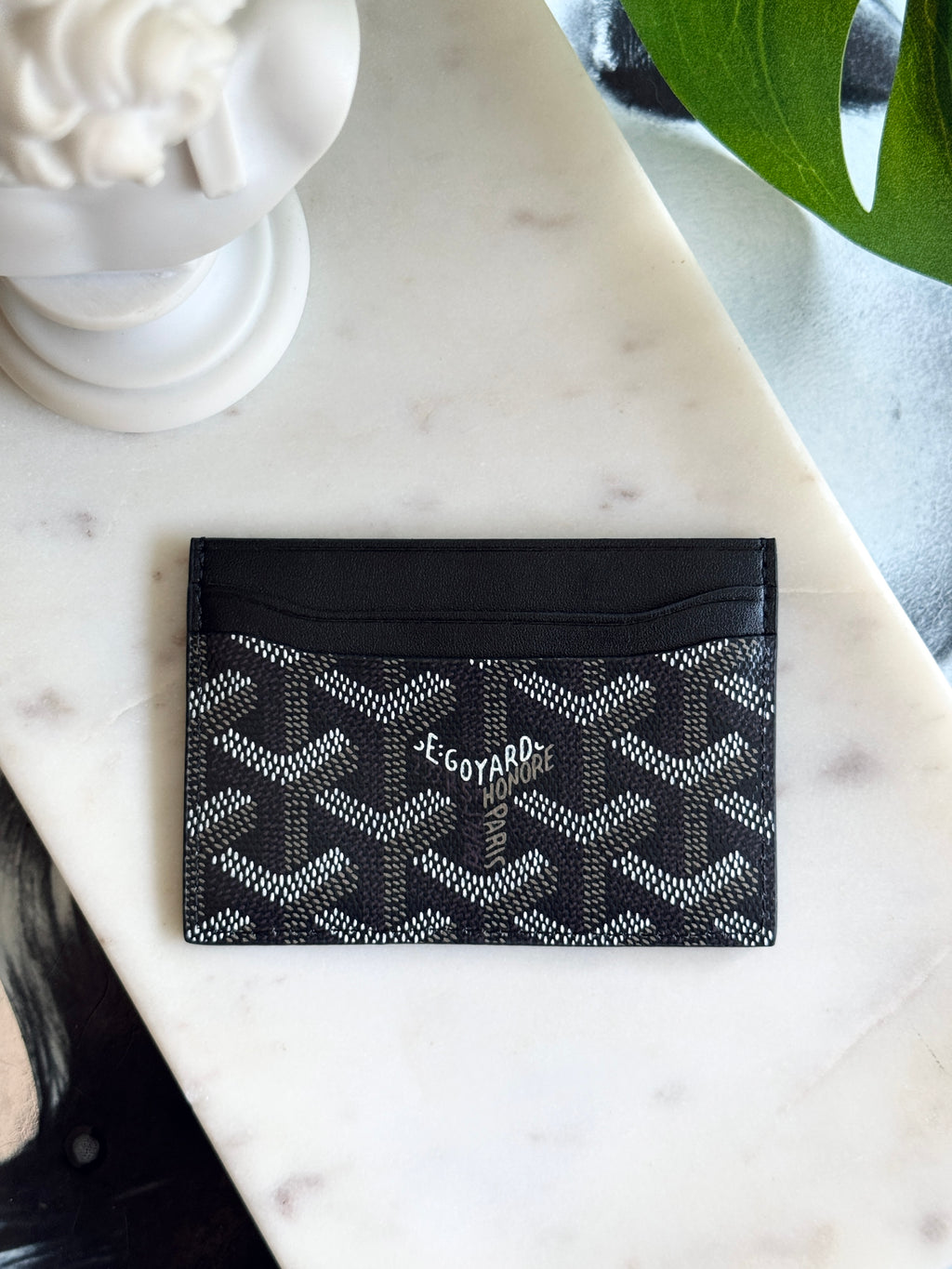 Goyard Style Black Saint Sulpice Card Holder