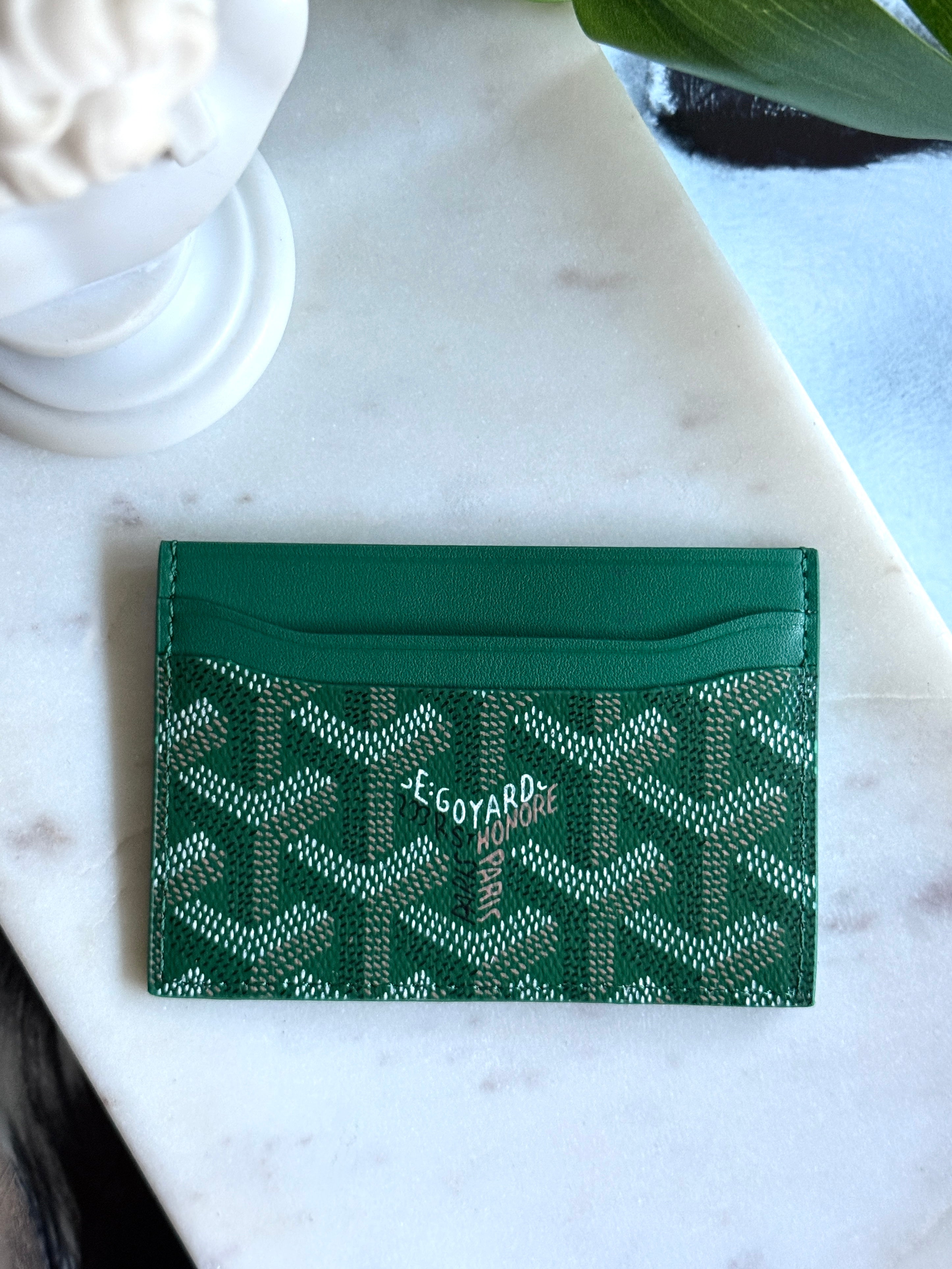 Goyard Style Green Saint Sulpice Card Holder