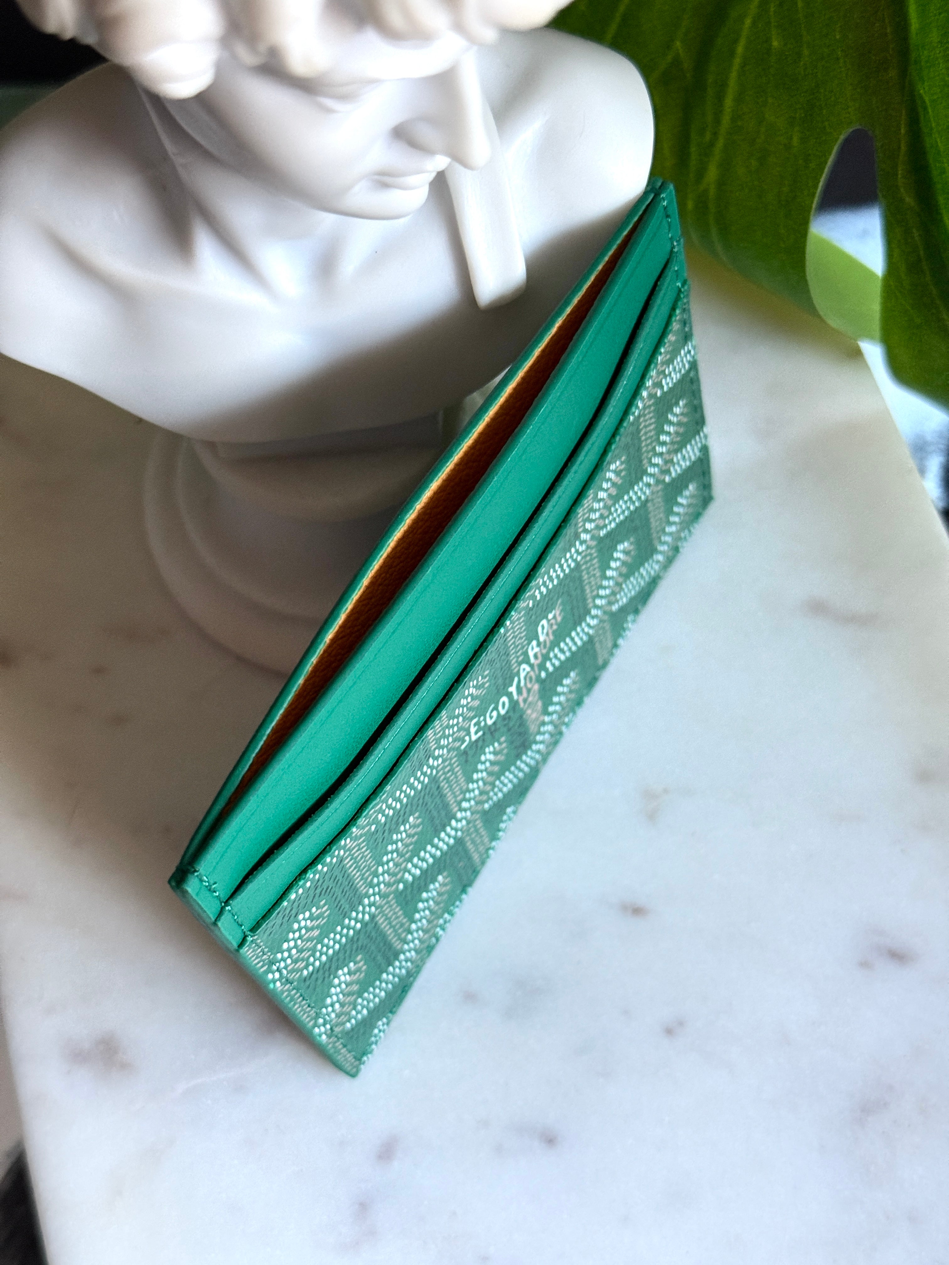 Goyard Style Green Saint Sulpice Card Holder