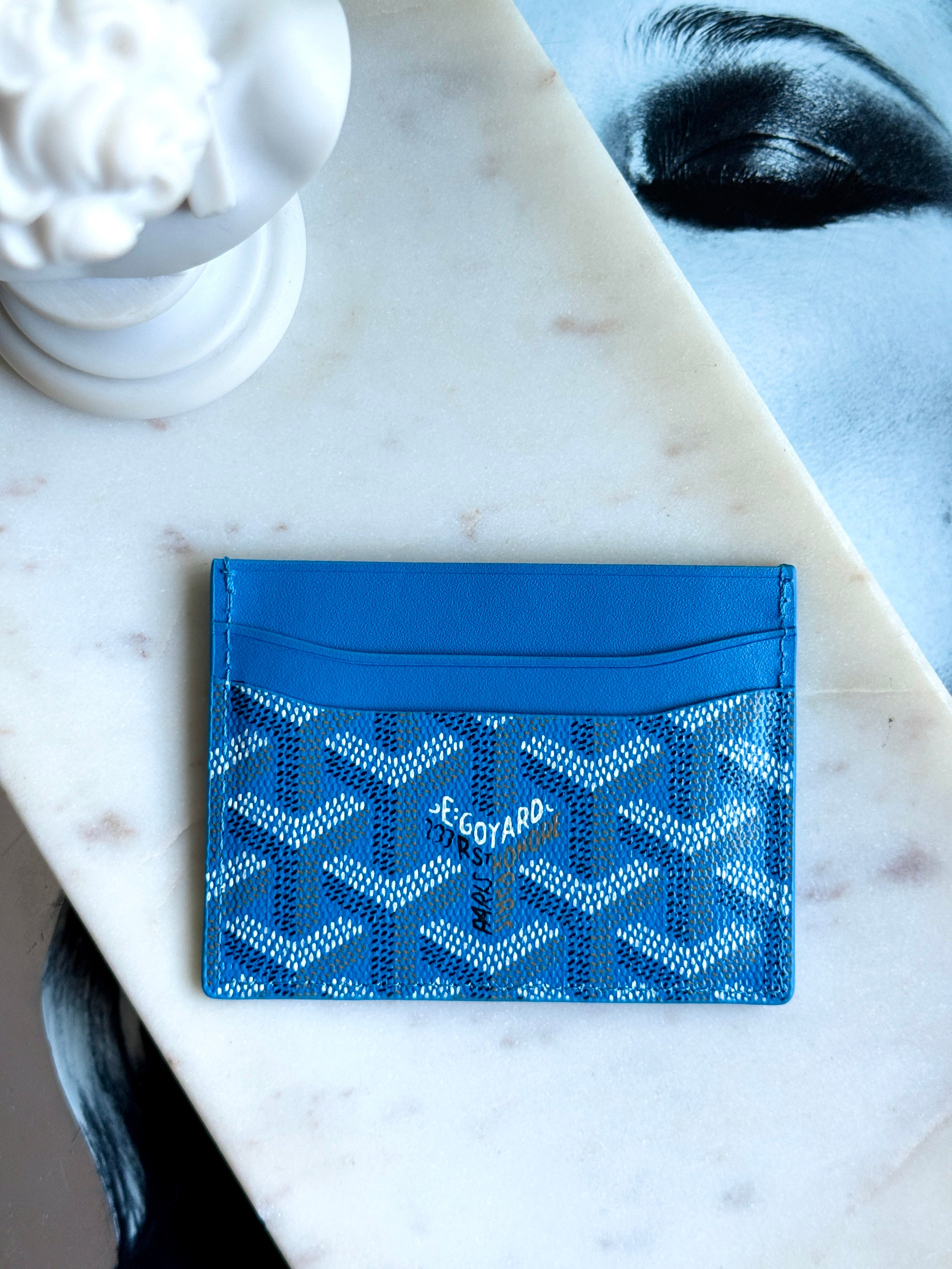 Goyard Style Blue Saint Sulpice Card Holder