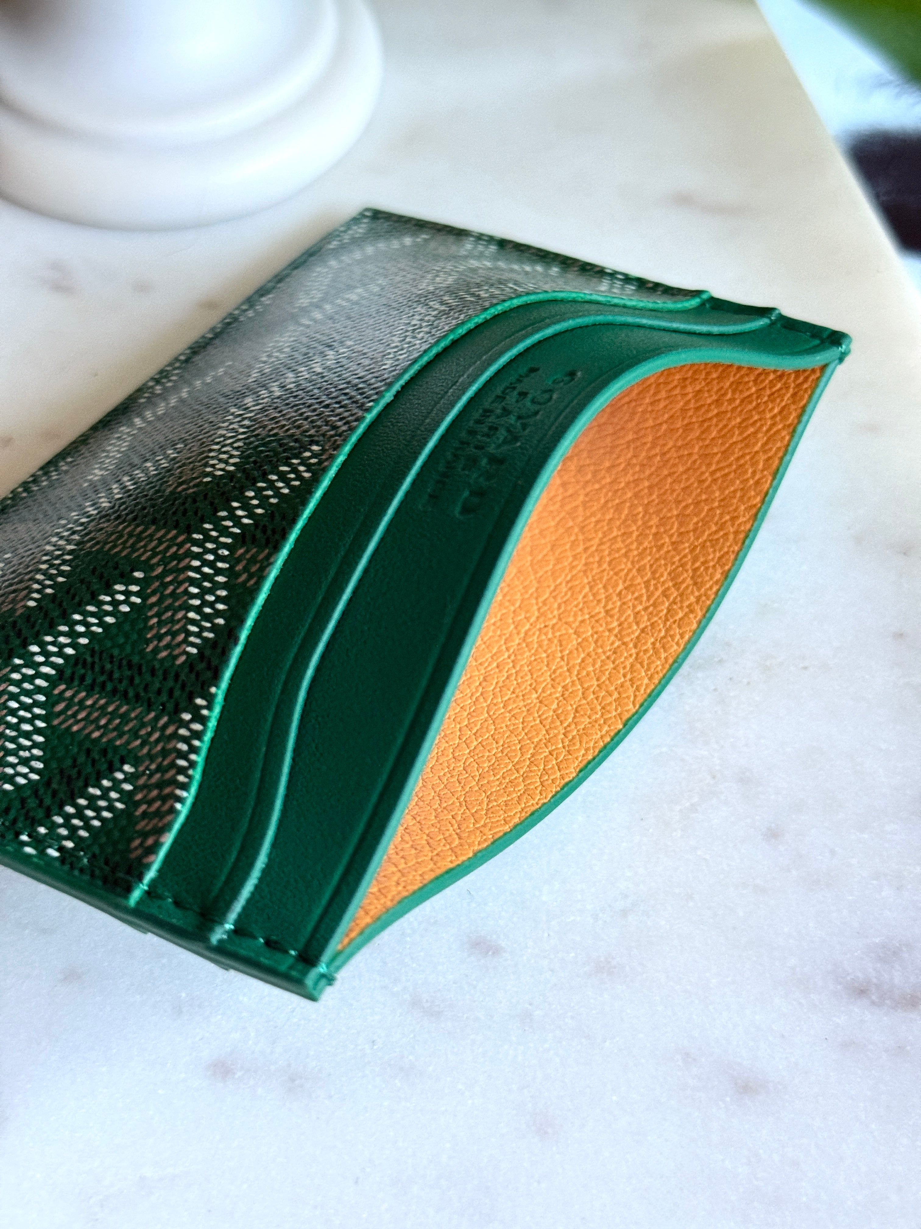 Goyard Style Green Saint Sulpice Card Holder