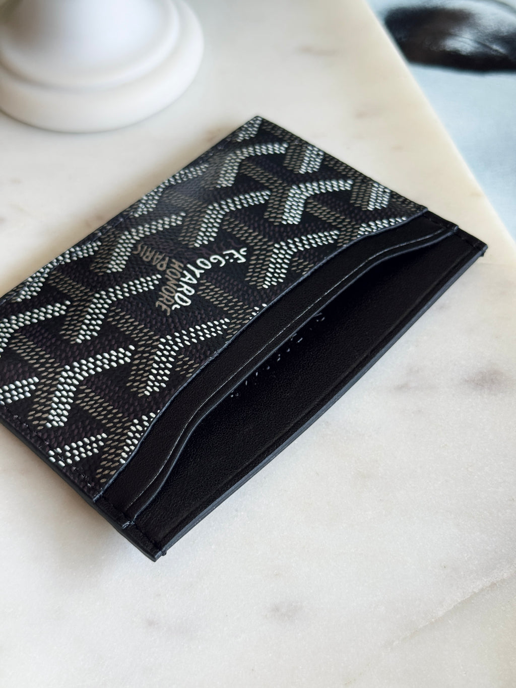 Goyard Style Black Saint Sulpice Card Holder