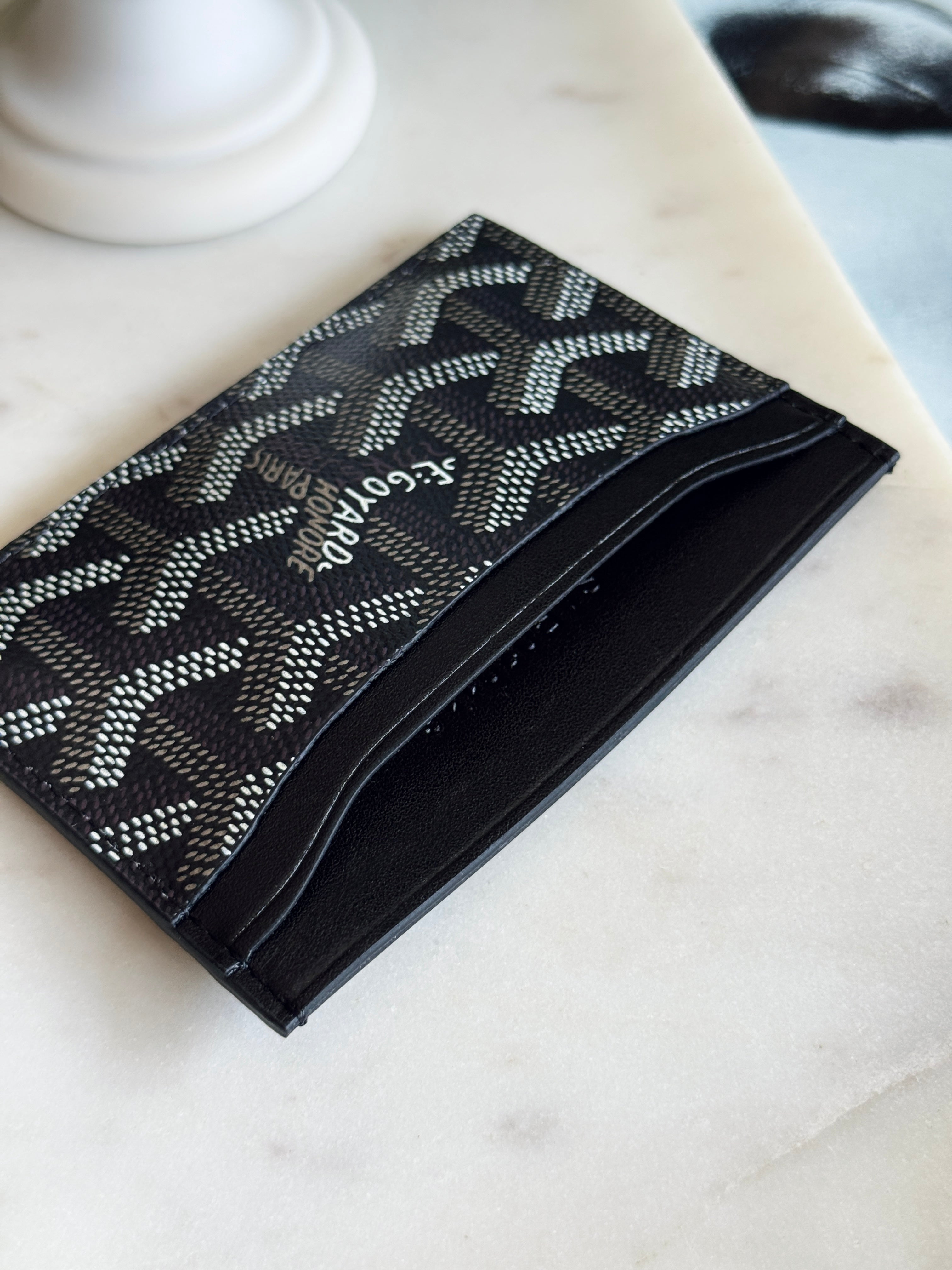 Goyard Style Black Saint Sulpice Card Holder