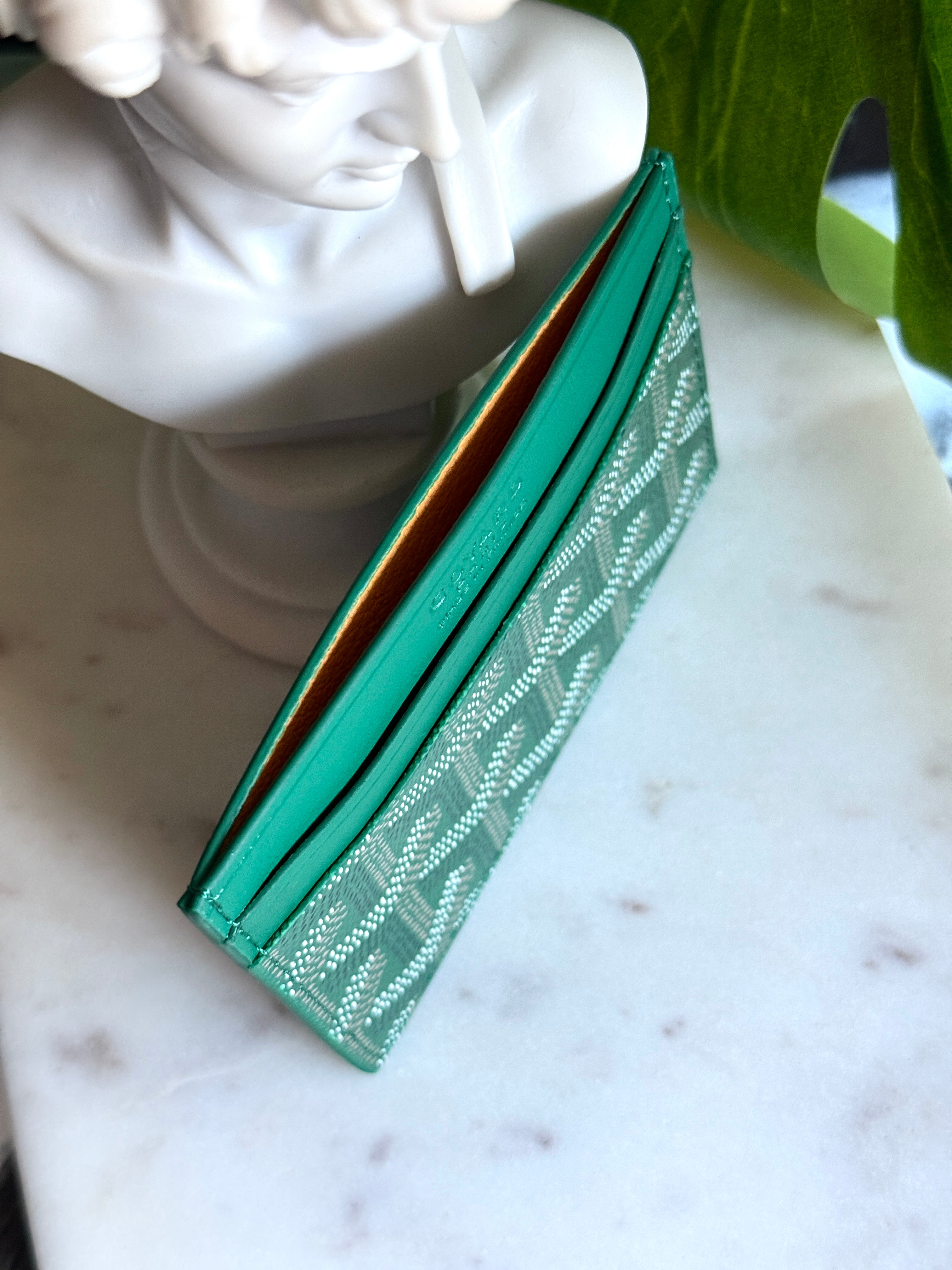 Goyard Style Green Saint Sulpice Card Holder